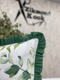 کاور تشک زیپدار و ۲عددروبالشی چین دار برگ سبز 🌿