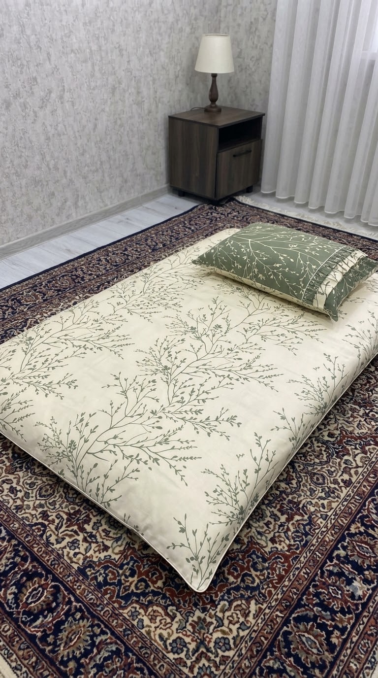 کاور تشک زیپدار و ۲عدد روبالشی چین دار شاخه